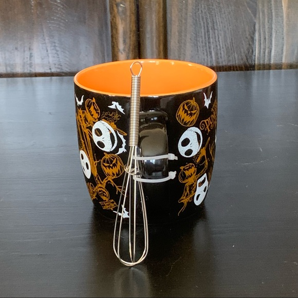 Jack Skelington Pumpkin King Nightmare Before Christmas Ceramic Mug & Mini Whisk - Picture 11 of 13